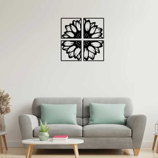 4 Panels SUN Flower beautiful Wall Art
