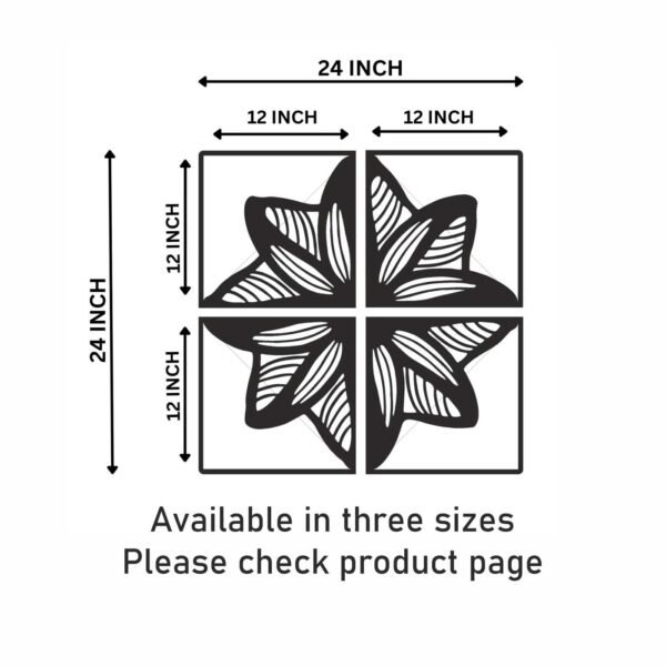 4 Panels GoodLuck Flower beautiful Wall Art - Image 3