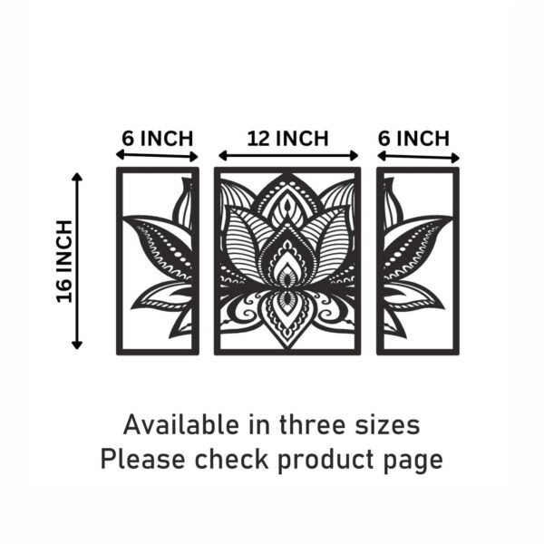 3 Panels Lotus beautiful Wall Art - Image 3