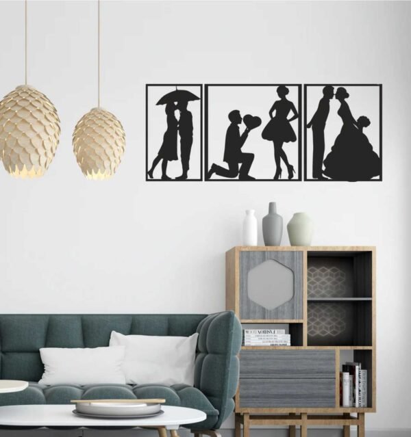 3 Panels Love beautiful Wall Art