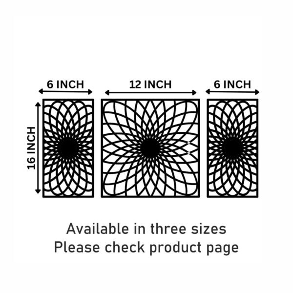 3 Panels Geometry Flower beautiful Wall Art - Image 3