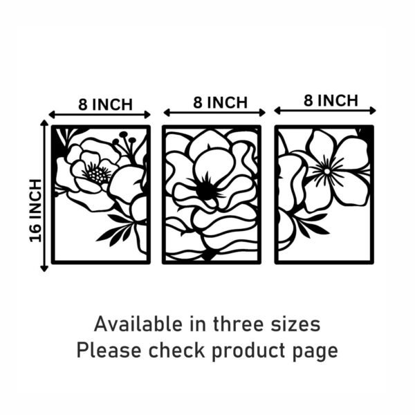 3 Panels Motivational Good Vibes Flower beautiful Wall Art - Image 3