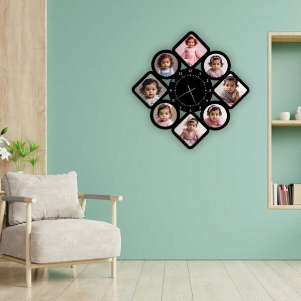 Premium Customized Designer Clock With 8 Photos | Gift Yourself or Your Special One - Image 2