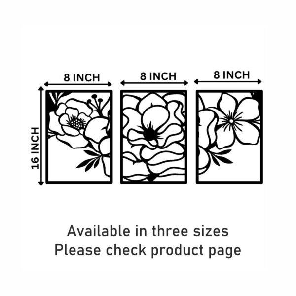 3 Panels Poppy Flower beautiful Wall Art - Image 3