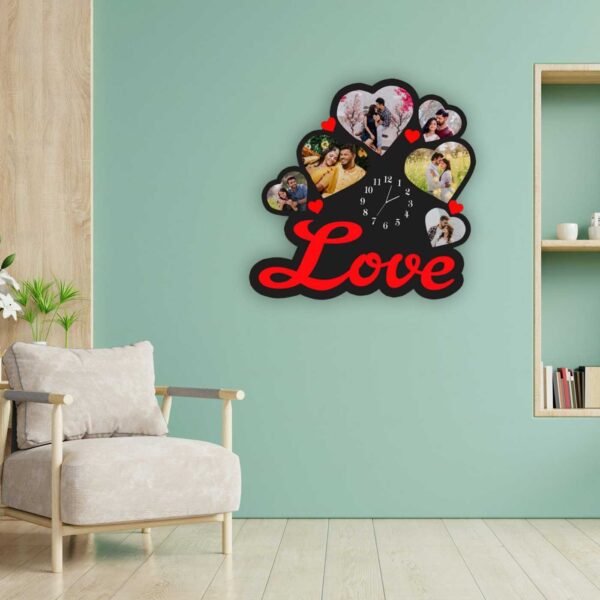 Premium Customized Designer Clock With 6 Photos | Gift Yourself or Your Special One - Image 2