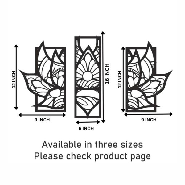 3 Panels Lotus beautiful Wall Art - Image 3
