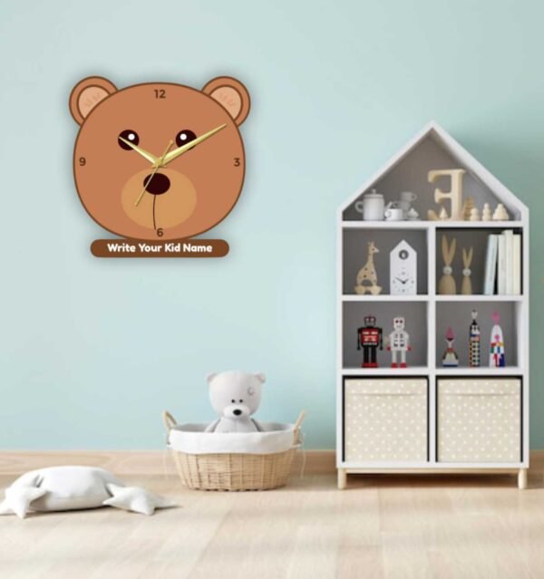 Teddy with Name Wall Clock - Image 3