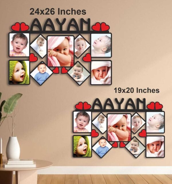 Customized  Wall Frame 9 Photos with Name - Image 2