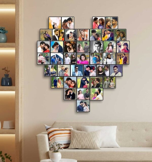 Customized Couple Collage Frame with 40 Photos and Name