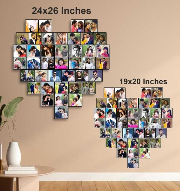 Customized Couple Collage Frame with 40 Photos and Name - Image 2