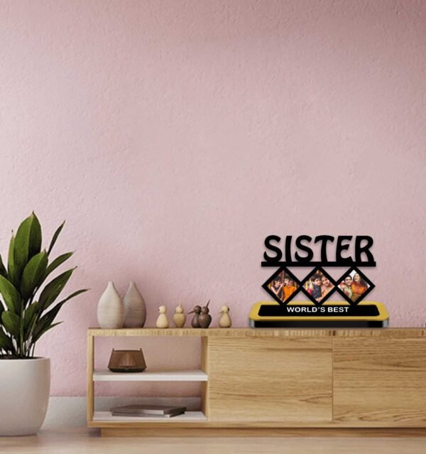 Personalized World's Best Sister Cutout with 3 Photos - Image 3