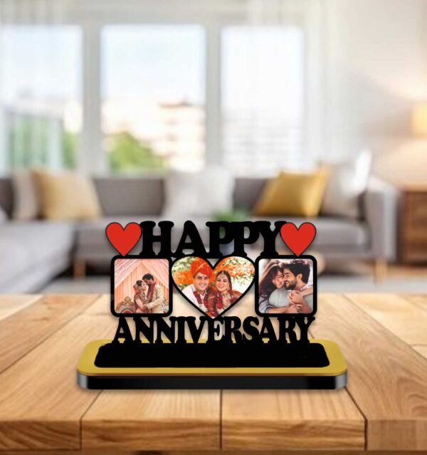 Personalized Happy Anniversary Cutout with 3 Photos