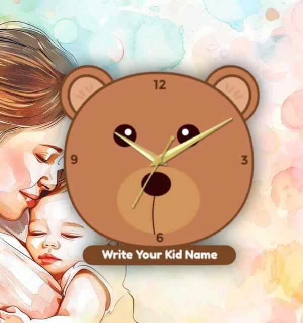 Teddy with Name Wall Clock