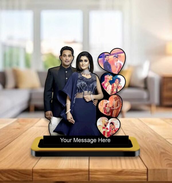 Personalized Couple Cutout with 5 Photos With Message