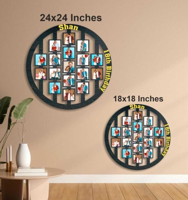 Customized Round Family Wall Hanging frame with 17 Photos - Image 2