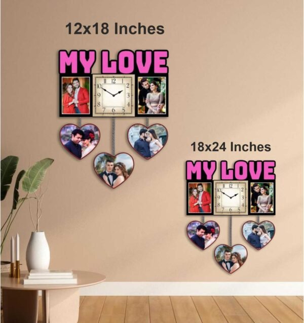 Premium Customized Designer Clock With 5 Photos | Gift Yourself or Your Special One - Image 4