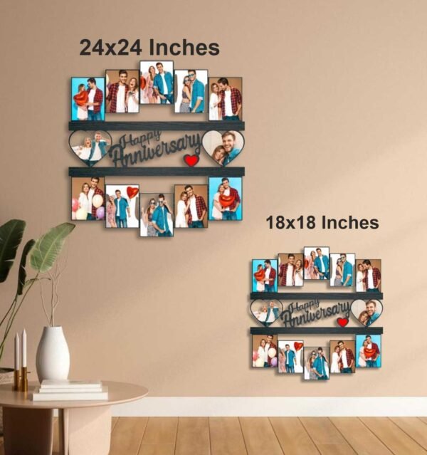 Customized Happy Wedding anniversary Wall Hanging frame with 12 Photos - Image 2