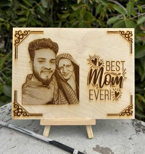 Personalized Engraved Wooden Best Mom Ever Photo Gift For : Mom
