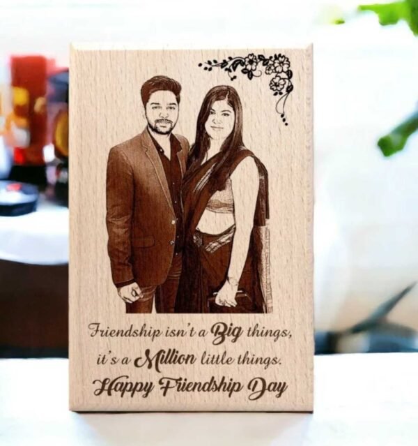 Personalized Engraved Wooden Photo Gift For : Friends