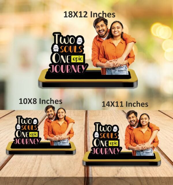 Personalized Two Souls One Epic Journey Cutout with 1 Photos - Image 4