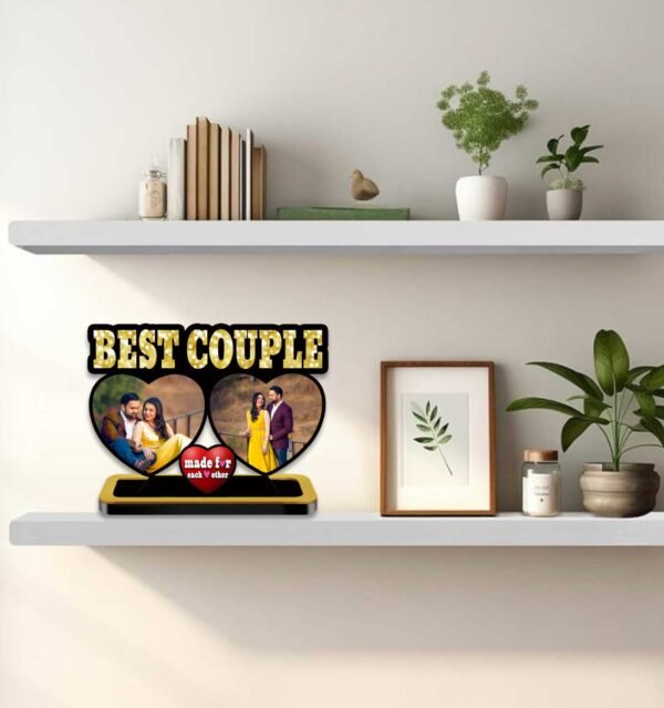 Personalized 2 Heart Cutout with 2 Photos Made For Each Other - Image 2
