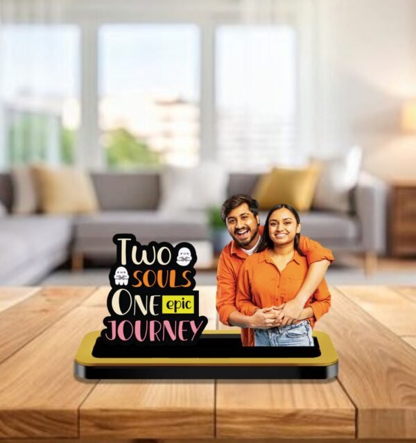 Personalized Two Souls One Epic Journey Cutout with 1 Photos