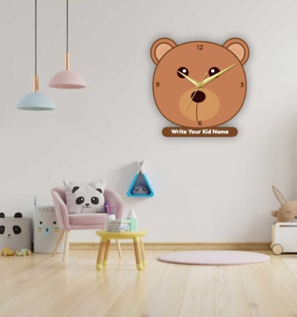 Teddy with Name Wall Clock - Image 2