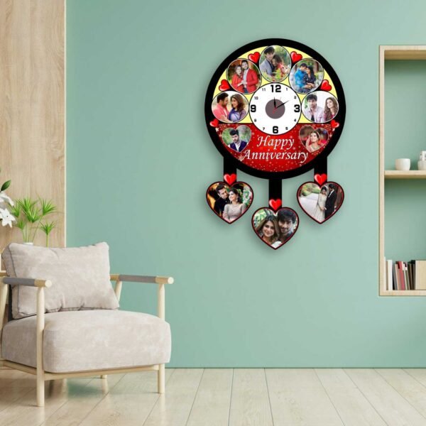 Premium Customized Anniversary Design Clock With 10 Photos | Gift Yourself or Your Special One - Image 2