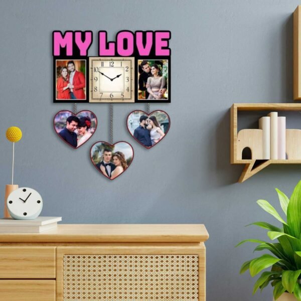 Premium Customized Designer Clock With 5 Photos | Gift Yourself or Your Special One - Image 3