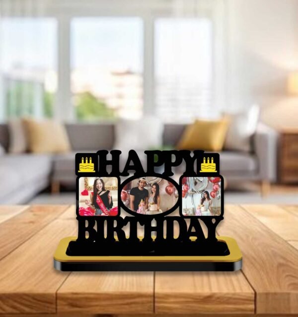 Personalized Birthday Cutout with 3 Photos