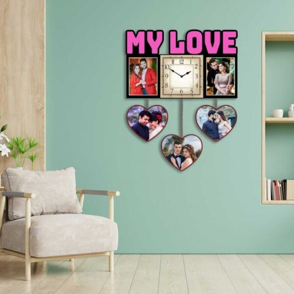 Premium Customized Designer Clock With 5 Photos | Gift Yourself or Your Special One - Image 2