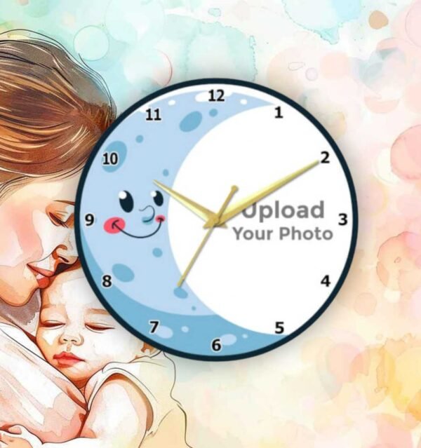 Half Moon with Photo Wall Clock