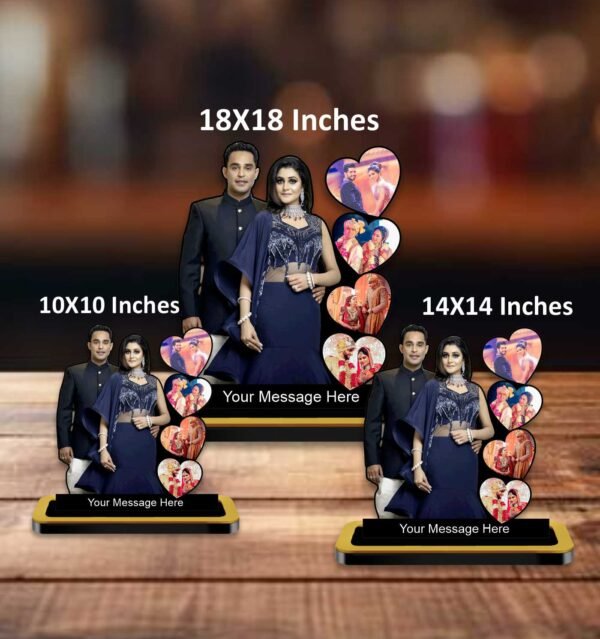 Personalized Couple Cutout with 5 Photos With Message - Image 4