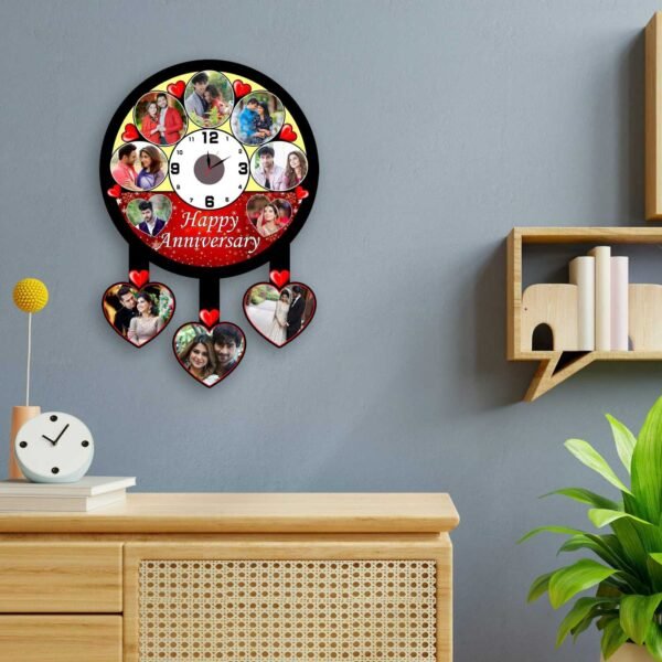 Premium Customized Anniversary Design Clock With 10 Photos | Gift Yourself or Your Special One - Image 3