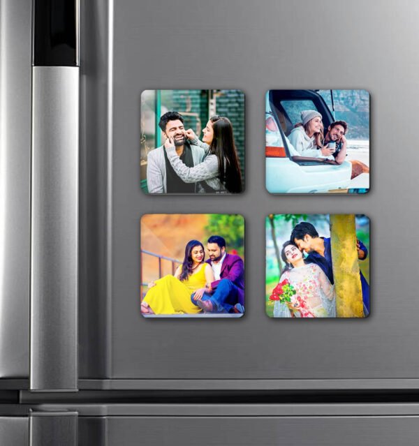 Memorable Photo Fridge Set of 4 Magnet 4x4 Inches Each