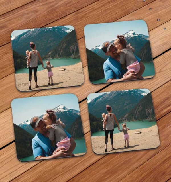 Personalized Coasters With Printed 4 Photos - Image 2