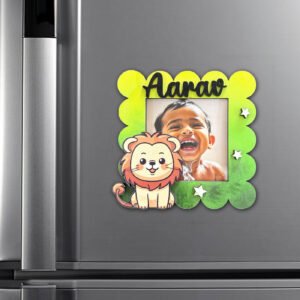 Polarised jungle Photoframe with Name Fridge Magnet 4x4 Inches