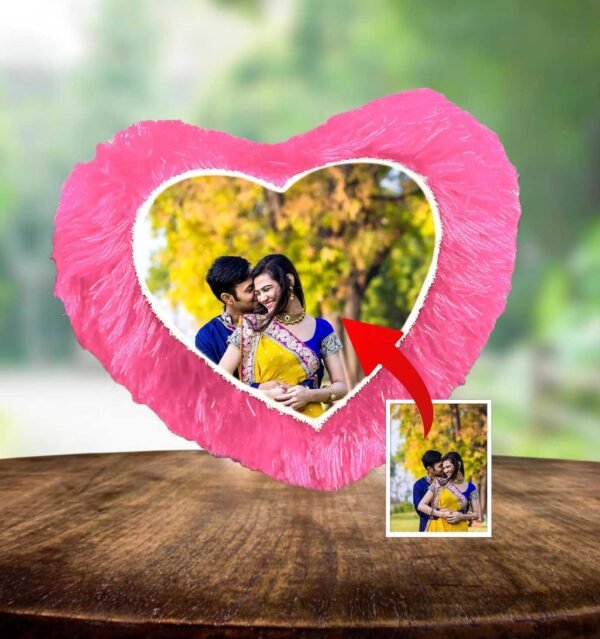 Personalized Photo Heart Cushion/Pillow | Gifting Cushion for All Occasions | with 1 Photo - Image 4