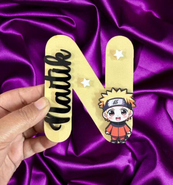 First Letter with Name Fridge Magnet - Naruto 4x4 Inches