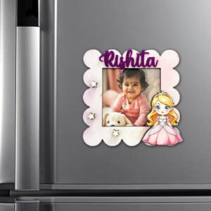 Polarised Photoframe with Name Fridge Magnet 4x4 Inches