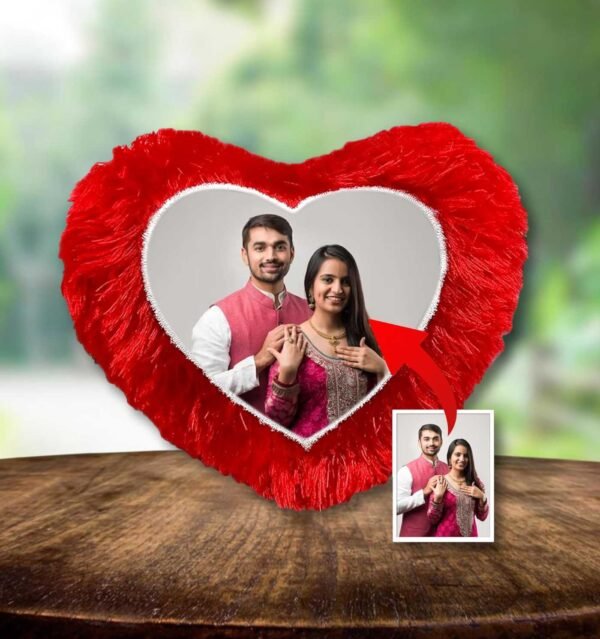 Personalized Photo Heart Cushion/Pillow | Gifting Cushion for All Occasions | with 1 Photo - Image 3