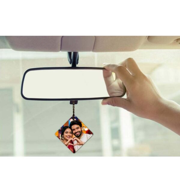 Personalized Acrylic Car Hanging Custom Photo (Set of 2) | 3x3 Inches - Image 3